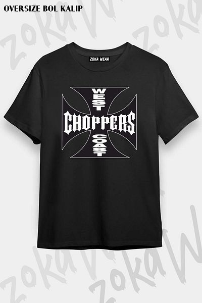 ZOKAWEAR Μπλουζάκι με στάμπα Unisex Oversize West Coast Choppers Design
