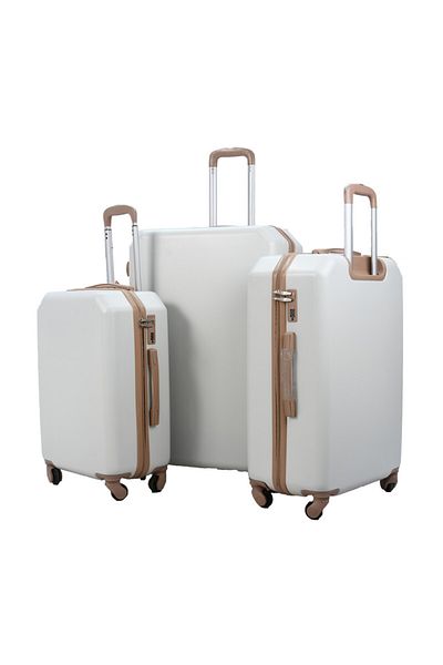 MORANO 3-Piece Unisex Morano Travel Luggage Trolley Set Special Beige Khaki Size 28''-24''-20'' Inches.