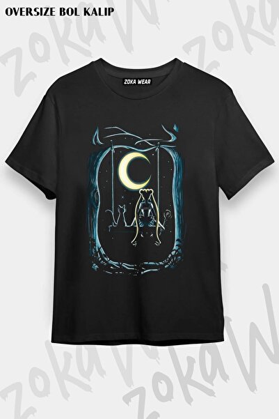 ZOKAWEAR Unisex Oversize Fit Sailor Moon 3 Design Printed Tshirt