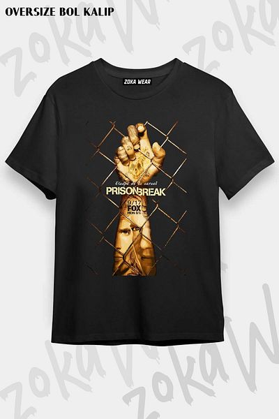 ZOKAWEAR Tricou unisex oversize cu imprimeu Prison Break Design
