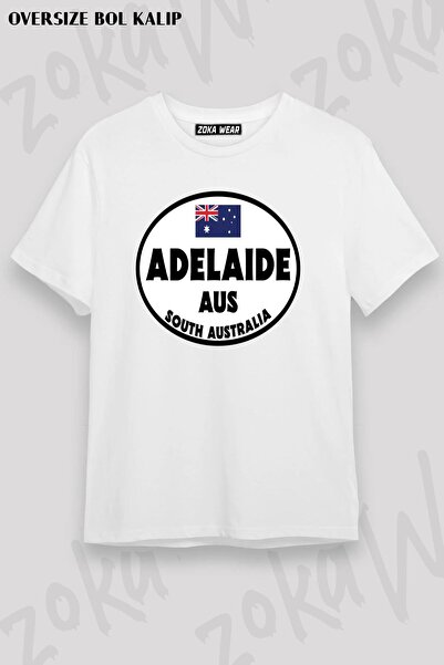 ZOKAWEAR Unisex Adelaide Australia Νότια Αυστραλία εμπριμέ μπλουζάκι υπερμεγέθη
