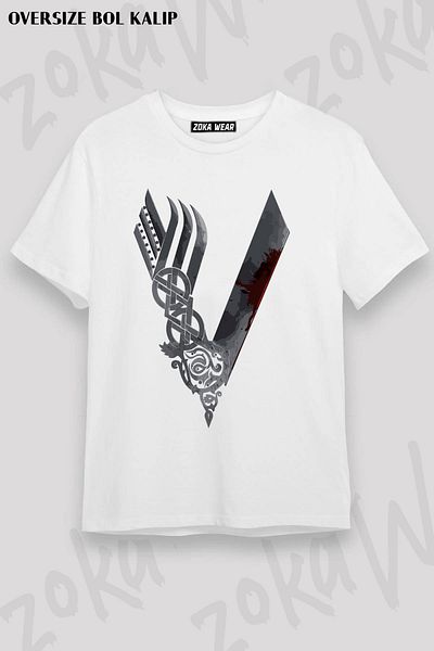 ZOKAWEAR Μπλουζάκι με τυπωμένο λογότυπο Unisex Oversize Vikings Design