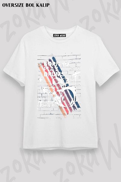 ZOKAWEAR Μπλουζάκι με στάμπα Unisex Oversize Drum 3 Design