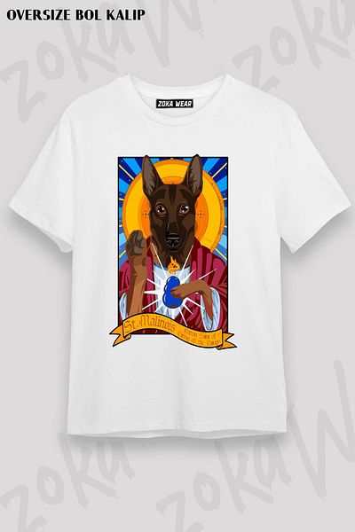 ZOKAWEAR Μπλουζάκι με στάμπα Unisex Oversize St. Malinois Design