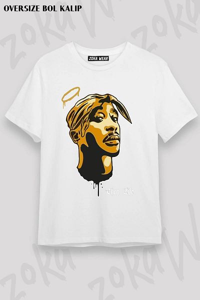 ZOKAWEAR Μπλουζάκι με στάμπα Unisex Oversize Angel Tupac Shakur Design