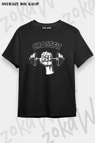 ZOKAWEAR Унисекс тениска с щампа и кросфит дизайн Oversize Fit