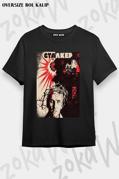 ZOKAWEAR Μπλουζάκι με στάμπα Unisex Oversize Stalker της Tarkovsky Design