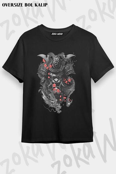 ZOKAWEAR تيشيرت مطبوع بتصميم ساموراي ساموراي 5 مقاس كبير للجنسين