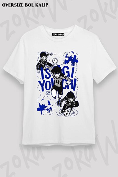 ZOKAWEAR Tricou oversize unisex cu imprimeu Isagi Yoichi Blue Lock