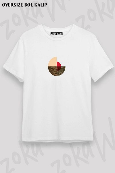 ZOKAWEAR Μπλουζάκι Unisex Oversize Fit Minimal Sea Design με στάμπα