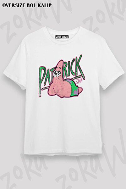 ZOKAWEAR Μπλουζάκι Unisex Oversize Μπομπ Σφουγγαράκης Patrick Star με στάμπα