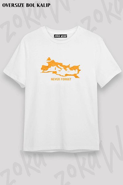 ZOKAWEAR Μπλουζάκι με στάμπα Unisex Oversize The Roman Empire Map Design