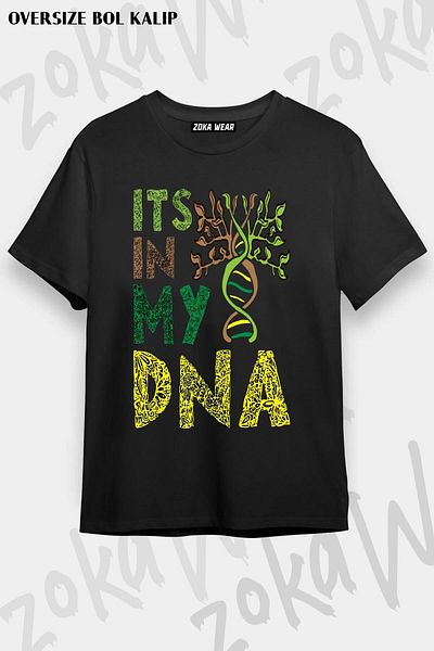 ZOKAWEAR Tricou imprimat unisex oversize cu design Dna Garden