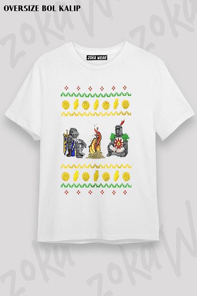 ZOKAWEAR Μπλουζάκι με στάμπα Unisex Oversize Dark Souls Design