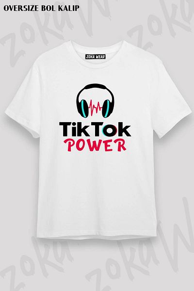 ZOKAWEAR Μπλουζάκι με στάμπα Unisex Oversize Tiktok Power Design