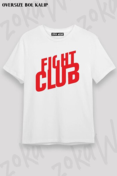 ZOKAWEAR تي شيرت مطبوع عليه شعار فيلم Fight Club Fight Club للجنسين مقاس كبير