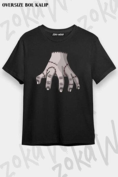 ZOKAWEAR Унисекс тениска с щампа „Семейство Адамс“ с голям размер и шарка в с...