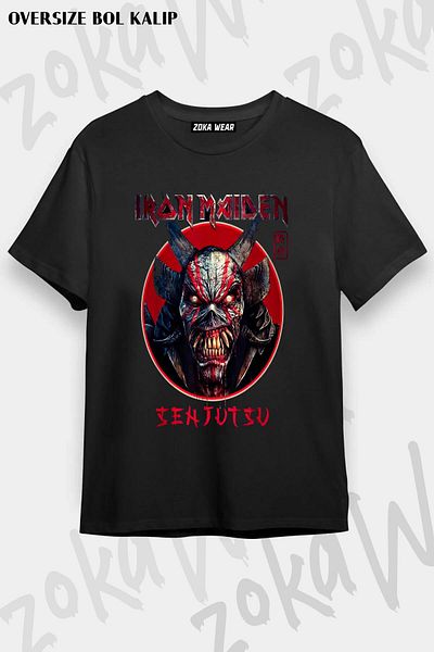 ZOKAWEAR Tricou unisex oversize cu imprimeu Iron Maiden 4 Design