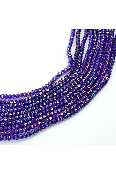 yfhobi 1 Dizi (80-85 Adet) - 6 mm Yassı Kristal Cam Boncuk Dizisi Mat Janjanl...