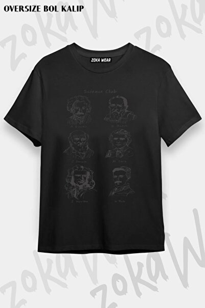 ZOKAWEAR Τυπωμένο μπλουζάκι Unisex Oversize Fit Science Club Physicists Design