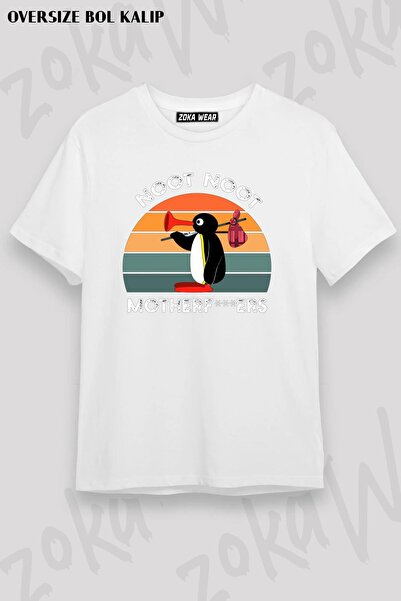 ZOKAWEAR تيشيرت للجنسين بتصميم كبير الحجم من Motherf Design مطبوع