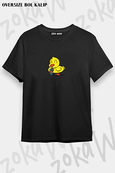 ZOKAWEAR Unisex Oversize Fit Ugly Duck Design Printed Tshirt