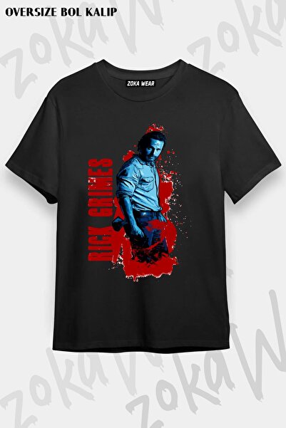 ZOKAWEAR تي شيرت Rick Grimes The Walking Dead للجنسين مقاس كبير