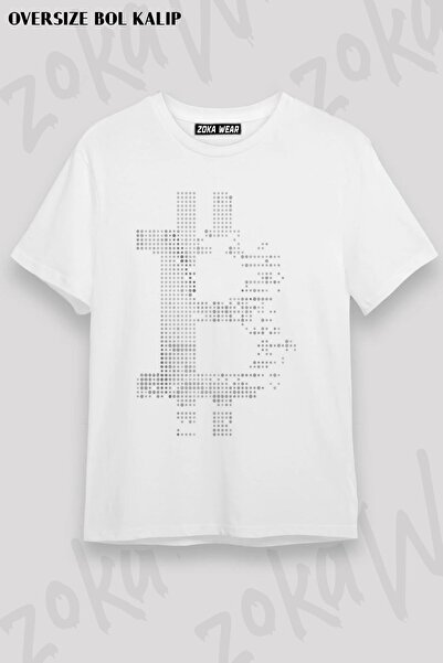 ZOKAWEAR Unisex Oversize kroj Mold Logo V2 Bitcoin Design Štampano majica