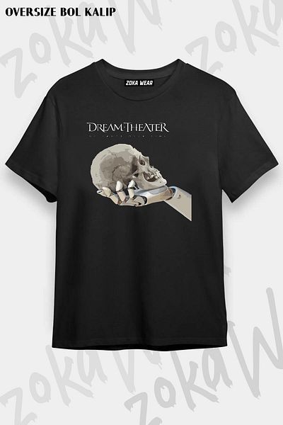 ZOKAWEAR Tricou imprimat unisex oversize Fit Time Dream Theatre Design