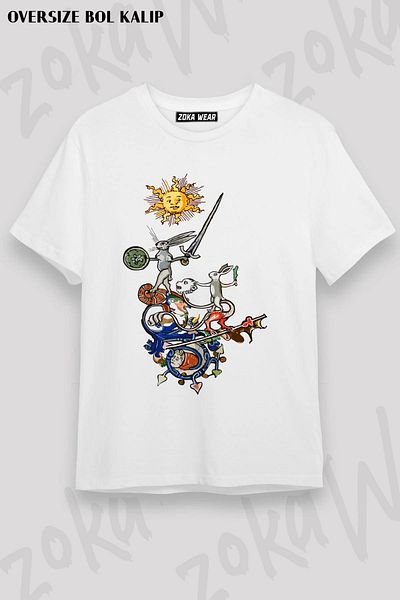 ZOKAWEAR Μπλουζάκι Unisex Oversize Medieval Bestiary Killer - Τυπωμένο
