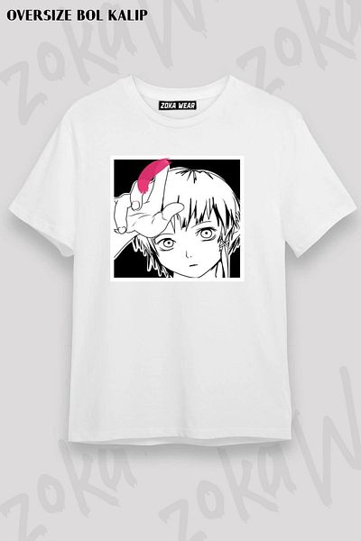 ZOKAWEAR Unisex Oversize Mold Serial Experiments Lain iwakura Σχέδιο εμπριμέ μπλουζάκι