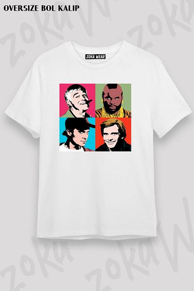 ZOKAWEAR Unisex Oversize Mold The A warhol Team Design εμπριμέ μπλουζάκι
