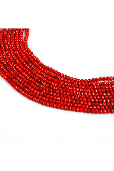 yfhobi 1 Dizi (80-85 Adet) - 6 mm Yassı Kristal Cam Boncuk Dizisi Mat Koyu Kı...