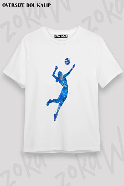 ZOKAWEAR Tricou imprimat unisex oversize cu design de volei Dunk