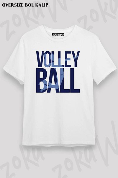 ZOKAWEAR Tricou unisex oversize cu imprimeu cu design de volei