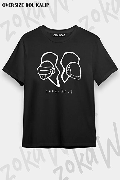 ZOKAWEAR Unisex Oversize kroj Mold Daft Punk v2 dizajn Štampano majica