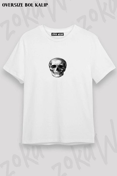 ZOKAWEAR Μπλουζάκι με στάμπα Unisex Oversize Skull v2 Design