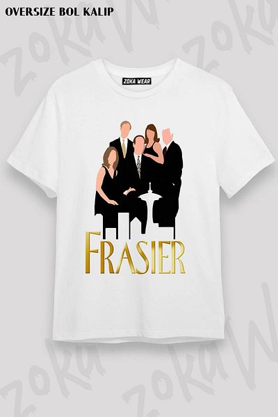ZOKAWEAR Μπλουζάκι με στάμπα Unisex Oversize Fit Frasier Design