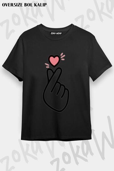 ZOKAWEAR Tricou unisex oversize cu imprimeu Bts Heart Design