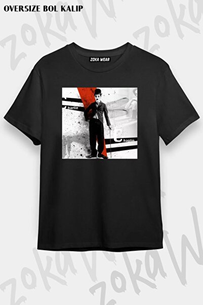 ZOKAWEAR Μπλουζάκι με στάμπα Unisex Oversize Fit Charlie Chaplin Design