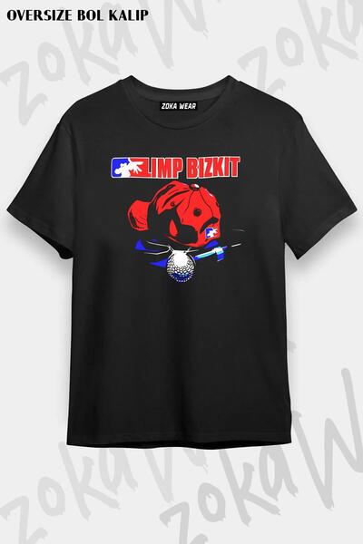ZOKAWEAR Unisex Oversize Kalıp Limp Bizkit 2 Tasarım Baskılı Tshirt