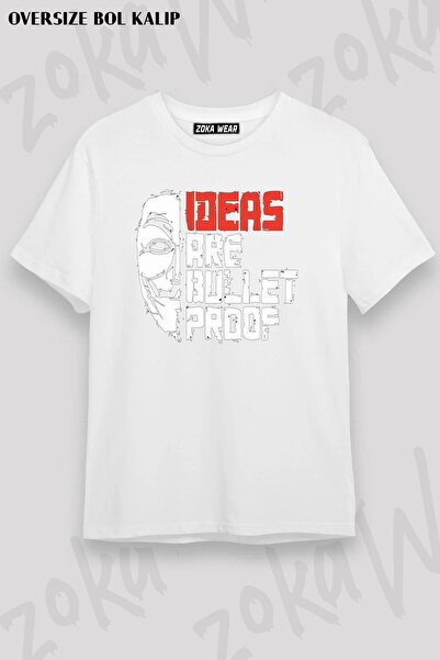 ZOKAWEAR Tricou unisex oversize cu imprimeu Bulletproof V For Vendetta
