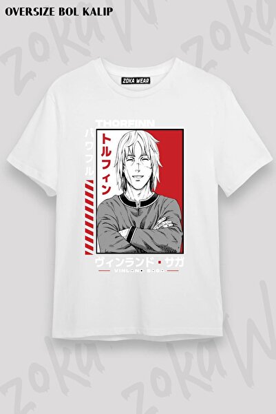 ZOKAWEAR Thorfinn Smile Vinland Saga Sa deznom Unisex Oversize kroj majica