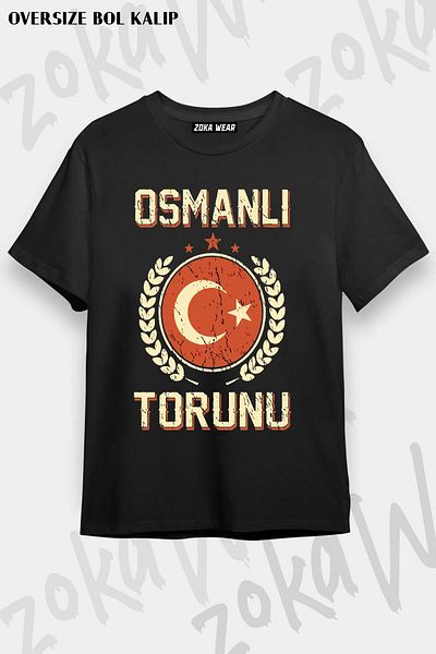 ZOKAWEAR Tricou imprimat unisex oversize cu design Otoman Grandson