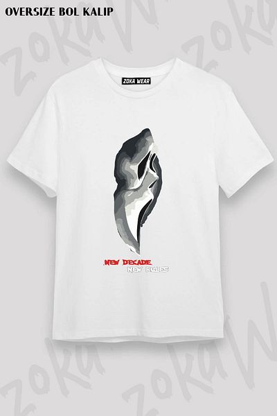 ZOKAWEAR Unisex Oversize Fit Scream Νέα δεκαετία Νέα Κανόνες Σχεδιασμός Τυπωμένο Tshirt