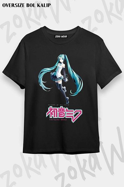 ZOKAWEAR Μπλουζάκι με στάμπα Unisex Oversize Hatsune Miku T Design