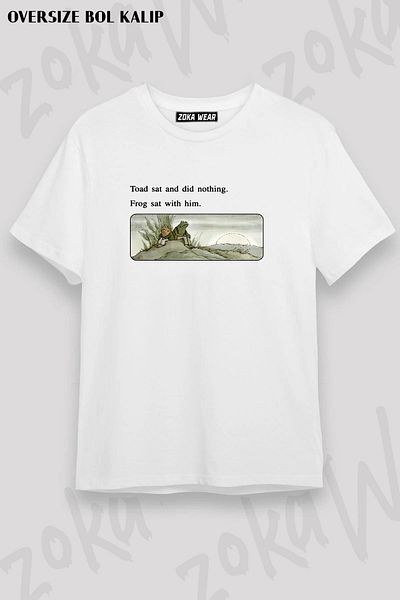 ZOKAWEAR Μπλουζάκι με στάμπα Unisex Oversize Frog And Toad Meme