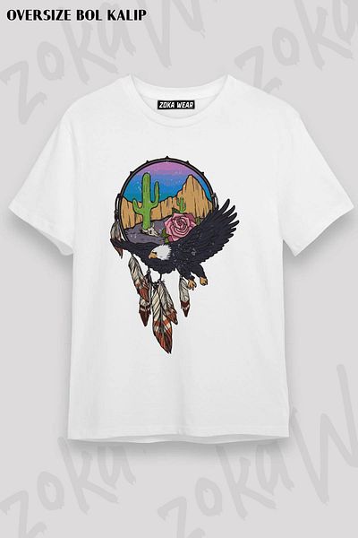 ZOKAWEAR Μπλουζάκι με στάμπα Unisex Oversize Eagle v2 Design