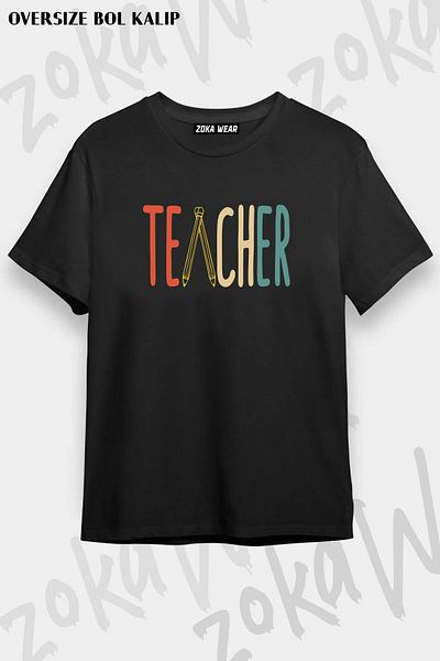 ZOKAWEAR Μπλουζάκι με στάμπα Unisex Oversize Καλλιτεχνικής Σχεδίασης Δασκάλου