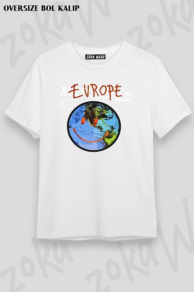 ZOKAWEAR Tricou unisex oversize cu imprimeu Travis Scott Astroworld Design